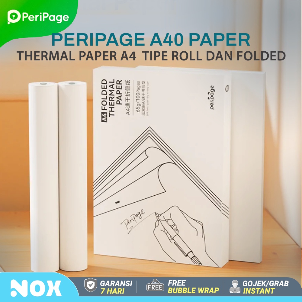 Jual Peripage Thermal A4 / HVS paper kertas A40 roll dan folded kertas