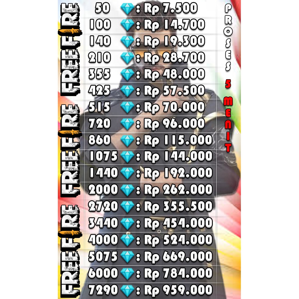 TOPUP DIAMOND TOP UP DIAMON FREEFIRE DM FF FREE FIRE Shopee Indonesia