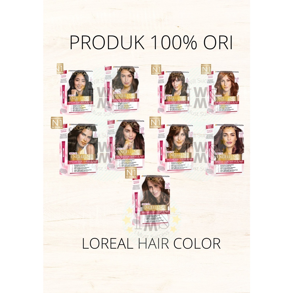 Jual Pewarna Rambut / Cat Rambut Loreal Paris Excellence Creme Hair