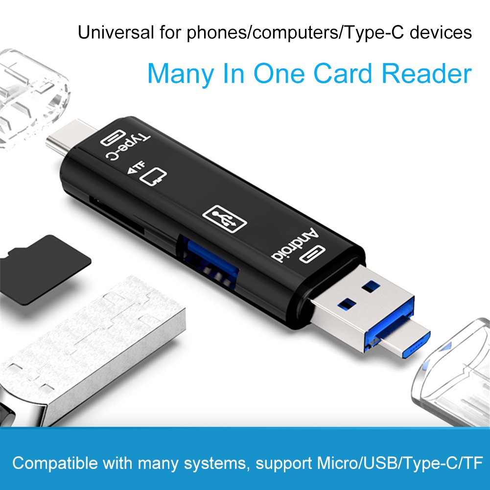 Jual [Hot Deals] Premium Adapter Sd Card Reader 5-In-1 Micro Tf Otg Usb 2.0 Untuk Android Komputer | Shopee Indonesia