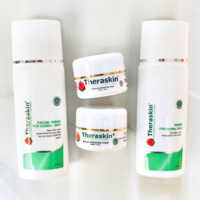 Paket normal glow theraskin glowing isi 4 whitening cream krim pemutih wajah Shopee Indonesia