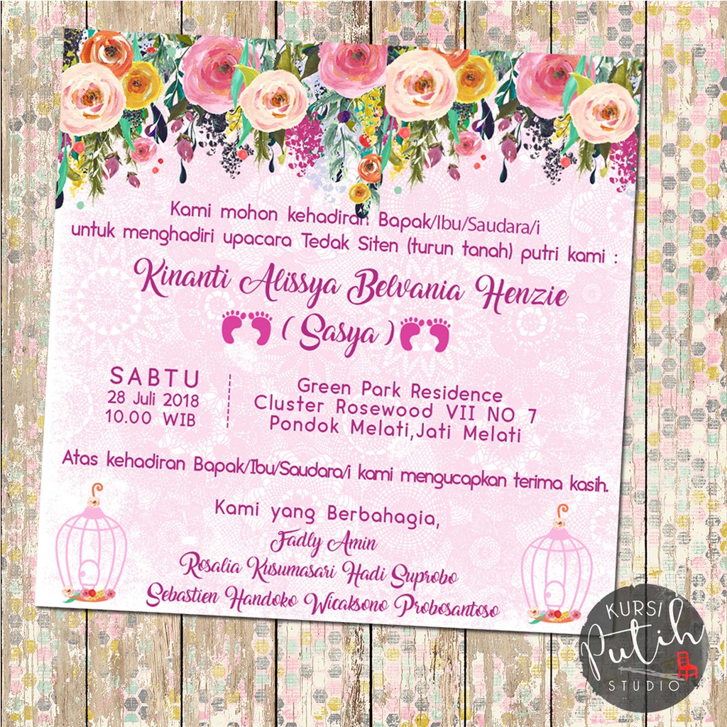 35+ Latest Desain Undangan Tedak Siten Heart and Lingszine