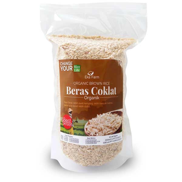 Jual Beras Coklat Organik Eka Farm/Sehat, Murah, Diabet, Diabetes, Pulen, Punel, Enak, Diet | Shopee Indonesia