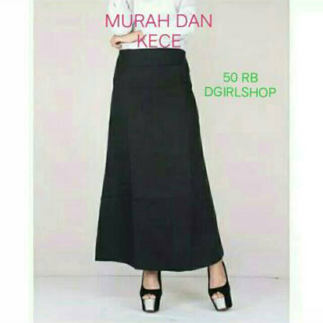 ROK SPAN PANJANG ROK SPAN REMPEL DAN SPAN BELAH SPAN MURAH ROK TERLARIS ROK PANJANG HITAM DISKON