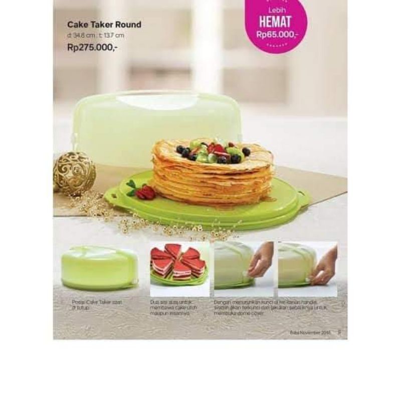 Jual Cake taker Round Tupperware tempat cake roti Shopee Indonesia