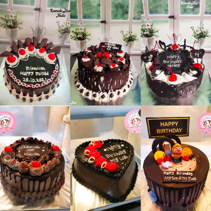 Jual Black Forest Coklat Siram, Black Forest Coklat Pagar, Kue Tart/Kue Ulang Tahun | Shopee Indonesia