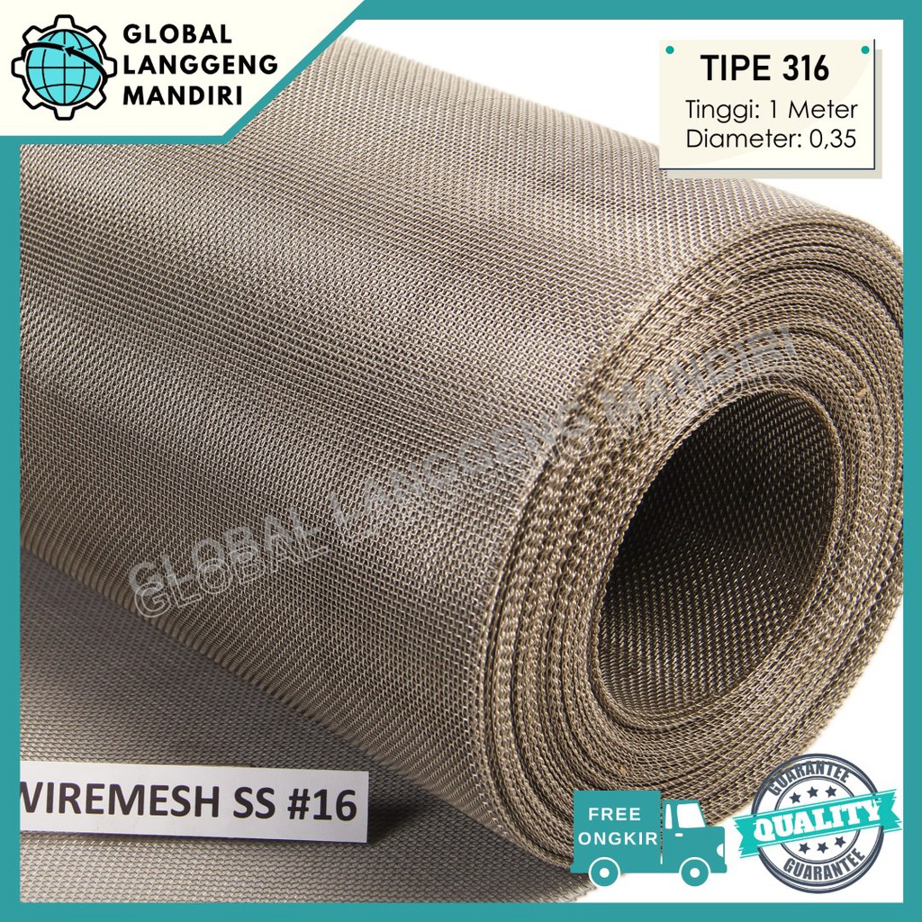 Jual WIRE MESH 16 STAINLESS (316) 1MX1M / WIREMESH 16 KAWAT NYAMUK SS