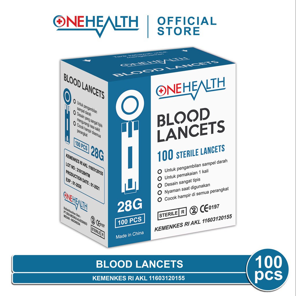 Jual Onehealth Blood Lancets 28G Jarum Twist Lancet Sterile Shopee