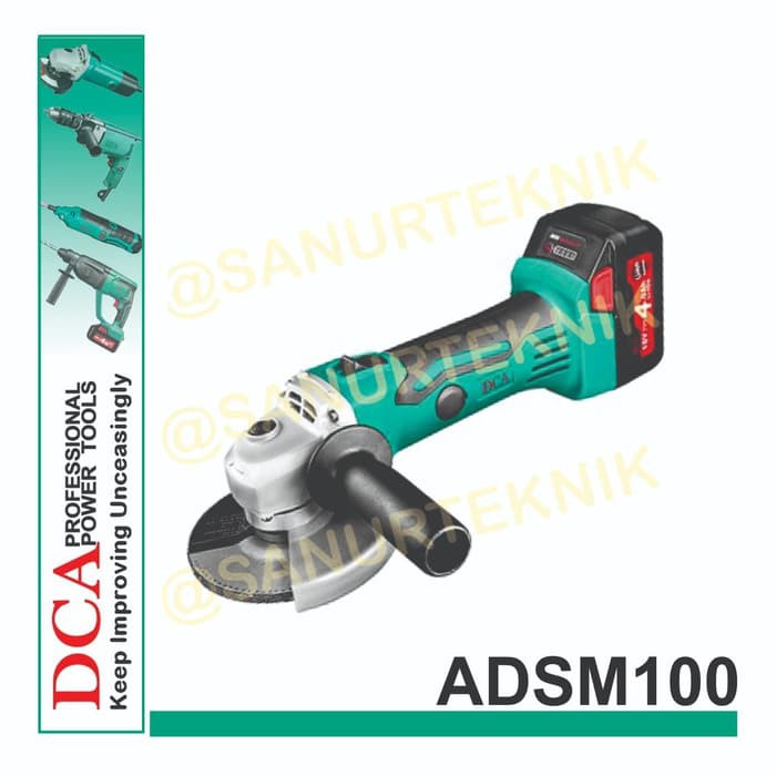 Mesin Gerinda / Gurinda Baterai / Cordless Angle Grinder DCA ADSM100 Shopee Indonesia