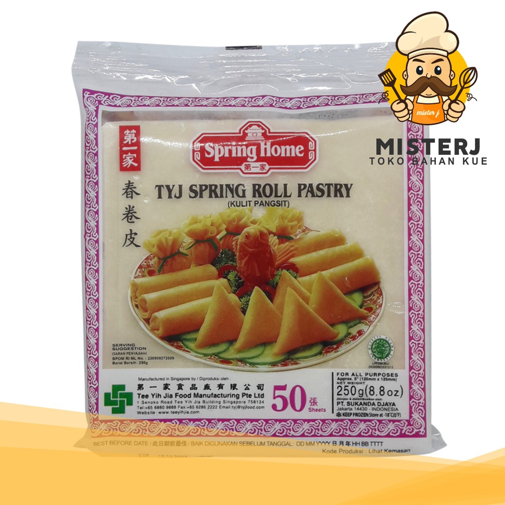 Spring Home TYJ Spring Roll Pastry isi 50 Lembaran Kulit Lumpia Pangsit
