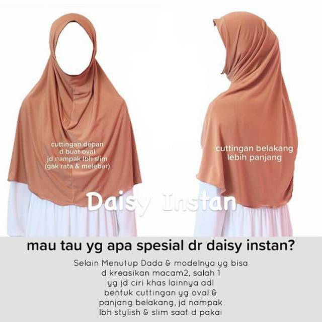 Hijab Jilbab Kerudung Bergo Khimar Terbaru Daisy Instan Malay Shopee