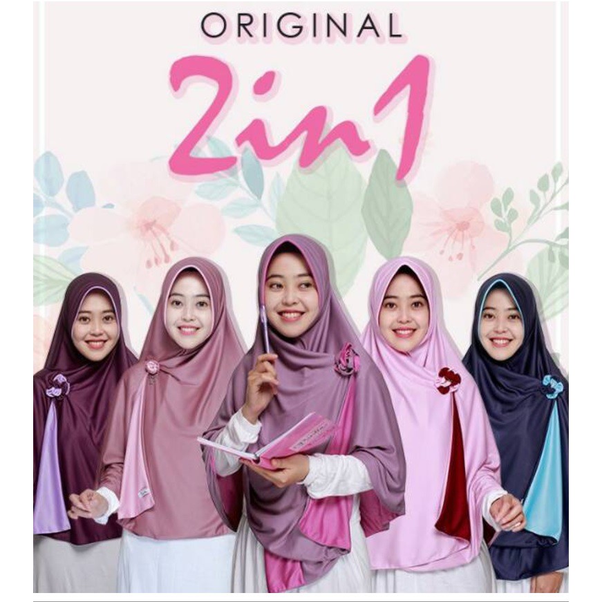 Jilbab Bolak Balik Pricilla Malang Voal Motif