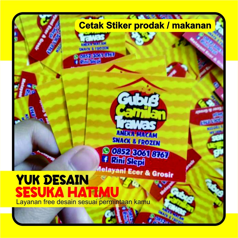 Jual Sticker bontac kotak/ cetak label makanan/ Label produk/ Label Kemasan/ sticker label