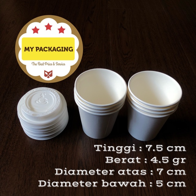 Paper Cup 6,5 oz /Gelas Kopi Kertas - POLOS (TANPA TUTUP) isi 50pcs/pack |  Shopee Indonesia