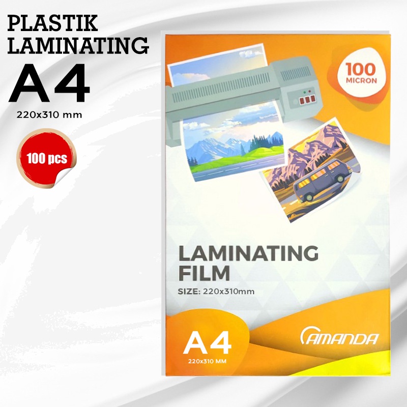 Jual Plastik Laminating A4 Amanda 100 MICRON size 220 x 310 mm Shopee
