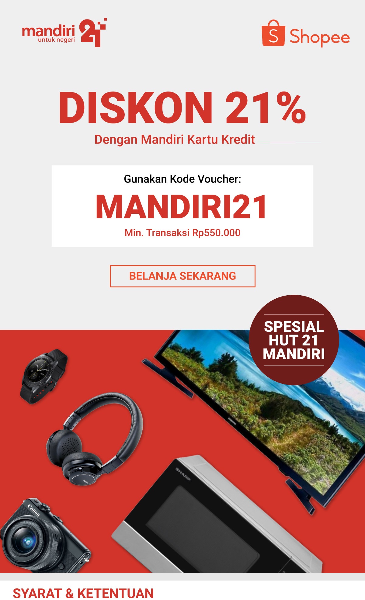 Promo Spesial HUT 21TH Mandiri Diskon 21 Hingga Rp 150.000 1 7
