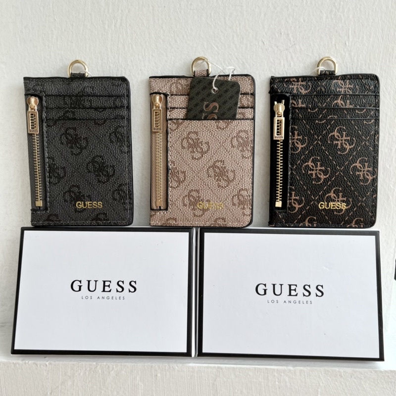Jual (COD) ID CARD Guess slide Zip Lanyard CardHolder Nametag