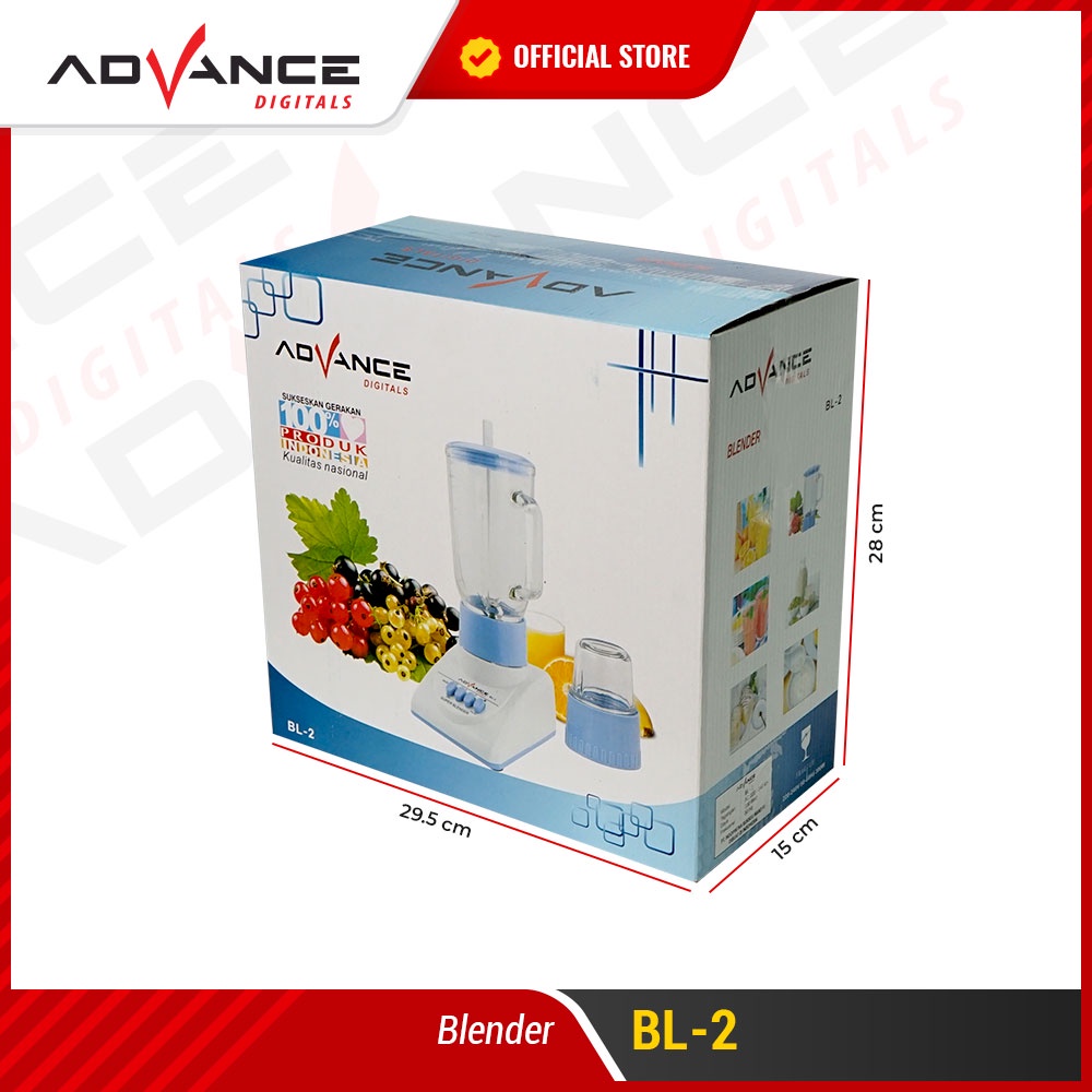 Advance Blender Tabung Kaca BL2 2in1 1.2 Liter Multifungsi Foodgrade
