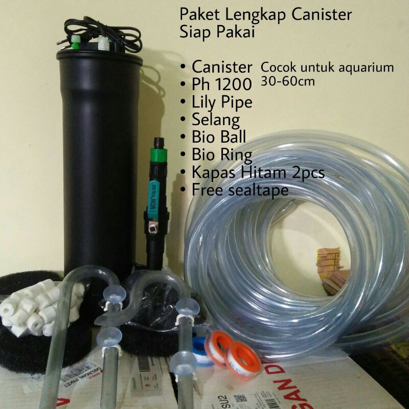 Jual Filter Canister DIY Fullset PH 1200 External Filter Aquascape Aquarium