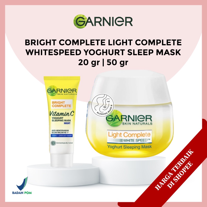 Jual Garnier Light Bright Complete Night Yoghurt Sleeping Mask 20mL