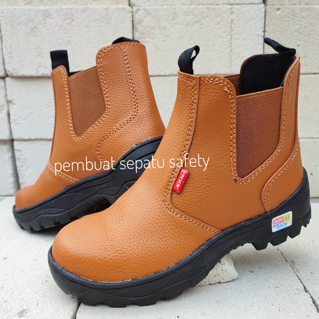 Jual Sepatu Safety Kulit Buatan Import Ujung Besi King Skn Terlaris