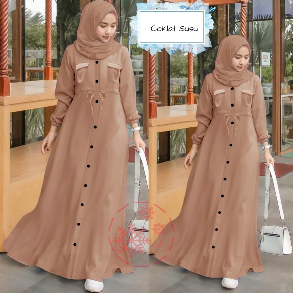 Jual Pra Limited! Maxi Simpel Guina Coklat Susu Baju Remaja Kuliah Santai Mx Gue Vt | Shopee Indonesia