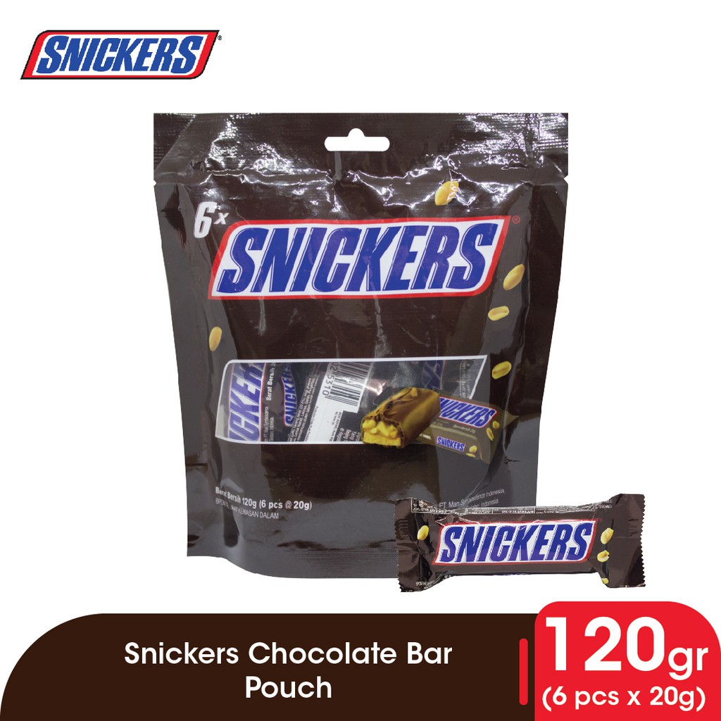 Jual Snickers Chocolate Bar Pouch 6Pcs X 20Gr | Shopee Indonesia
