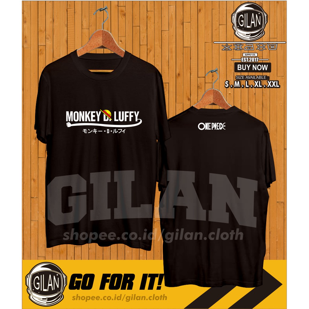 KAOS BAJU ANIME ONE PIECE MONKEY D LUFFY SIMPLE GILAN