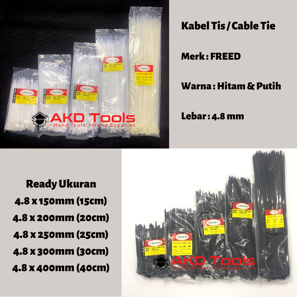 Kabel Tis / Kabel Ties / Cable Tie TEBAL 4.8 x 15 20 25 30 40