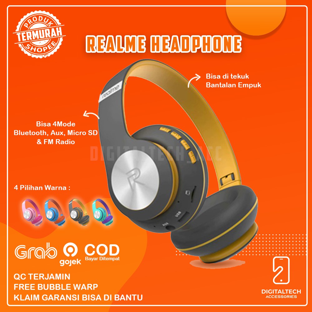 Jual HEADPHONE BLUETOOTH REALME WIRELESS / REALME HEADPHONE 66BT