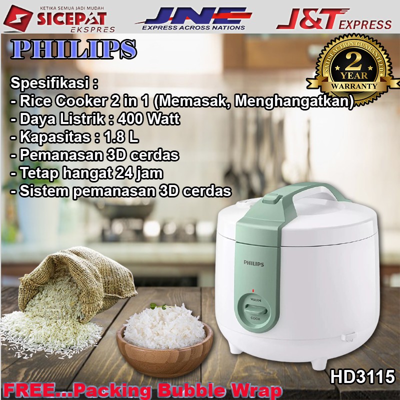 Jual Philips Rice Cooker 1,8 Liter HD3115 philip Elektronik Peralatan