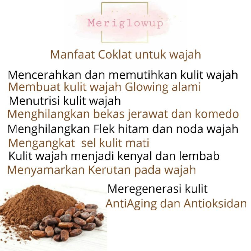 Jual Masker Wajah Organik Coklat Kunyit Face Mask Coklat 65 Gr By Meriglowup | Shopee Indonesia