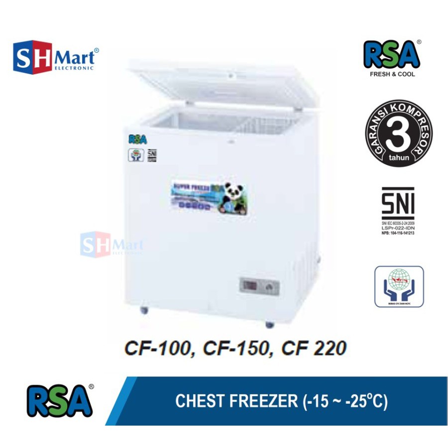 Jual Chest Freezer RSA CF100 (SHMART ELECTRONIC MEDAN) Shopee Indonesia