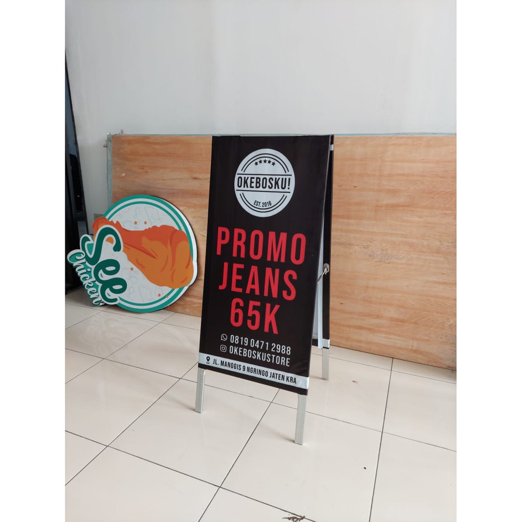 Jual A Banner Stand Banner 50 X 100 Bola Balik Segitiga Banner