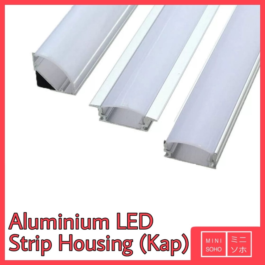 Jual Kap Housing Aluminium LED Strip Rigid Bar Lampu 100 CM / 1 M