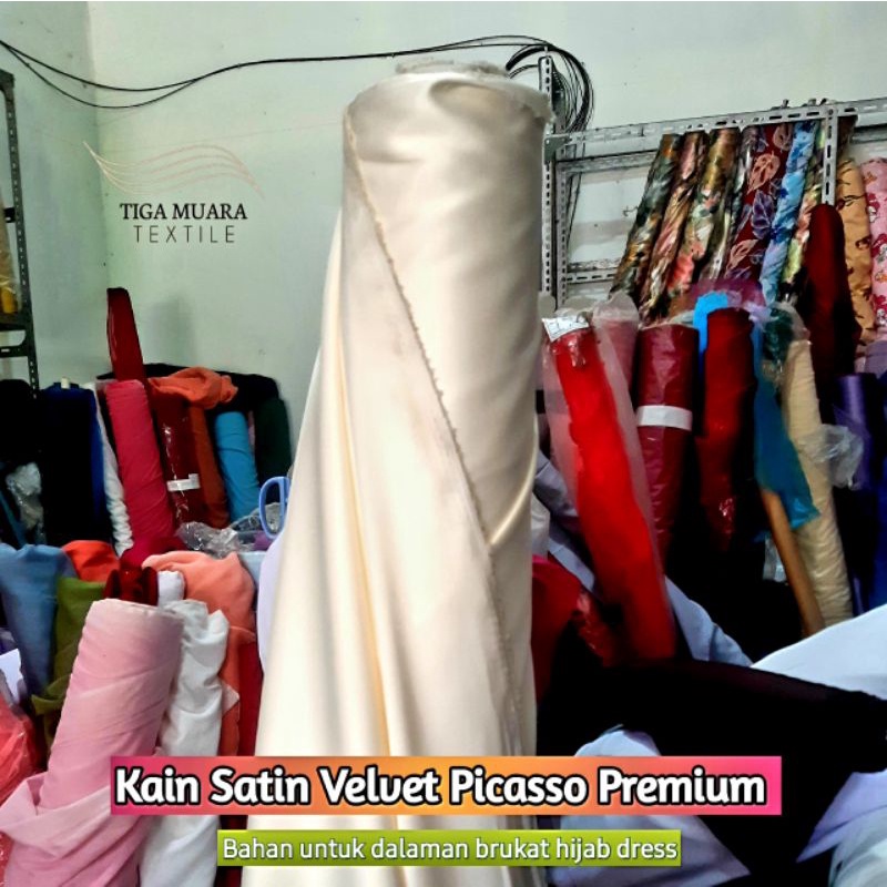 Jual Kain Satin Velvet Premium / Bahan Kain Satin Velvet Dress Hijab