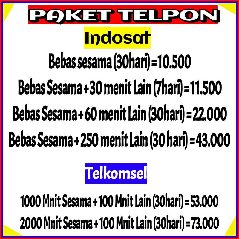 Paket Nelpon Sesama Indosat