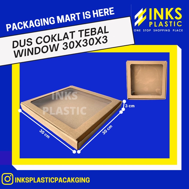 Jual DUS HAMPERS WINDOW JENDELA/BOX KARTON TEBAL 30x30x3 CM (10 PCS