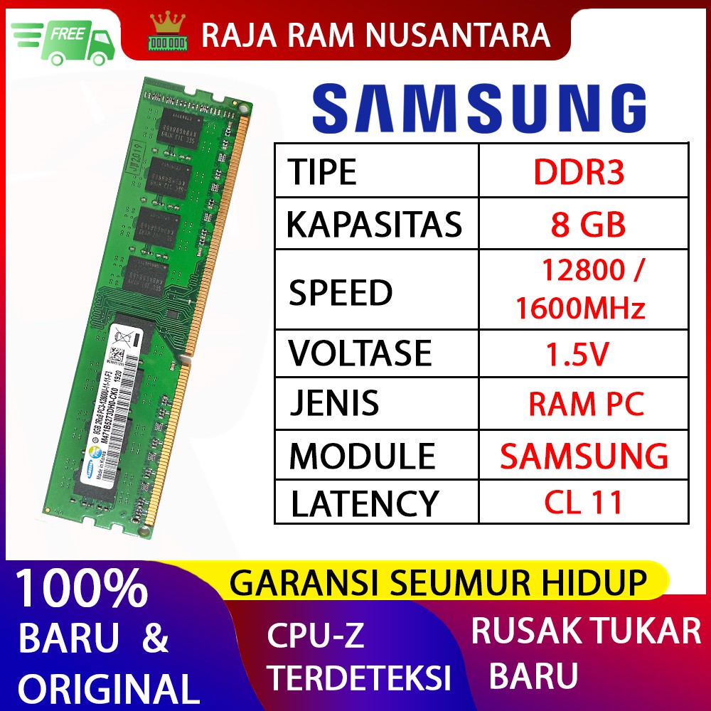 Jual Ram / Memory Samsung Pc Ddr3 8Gb (Baru) Indonesia|Shopee Indonesia