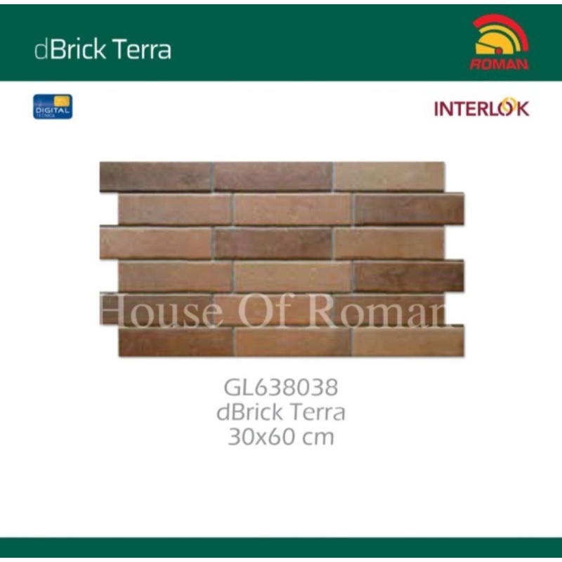 Jual Roman Keramik dBrick Terra Interlock 30x60 / Keramik Pagar Motif