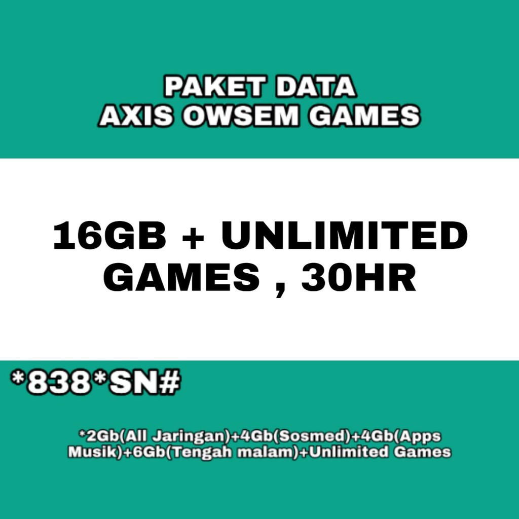 Jual paket data unlimited games axis paket sebulan paket murah
