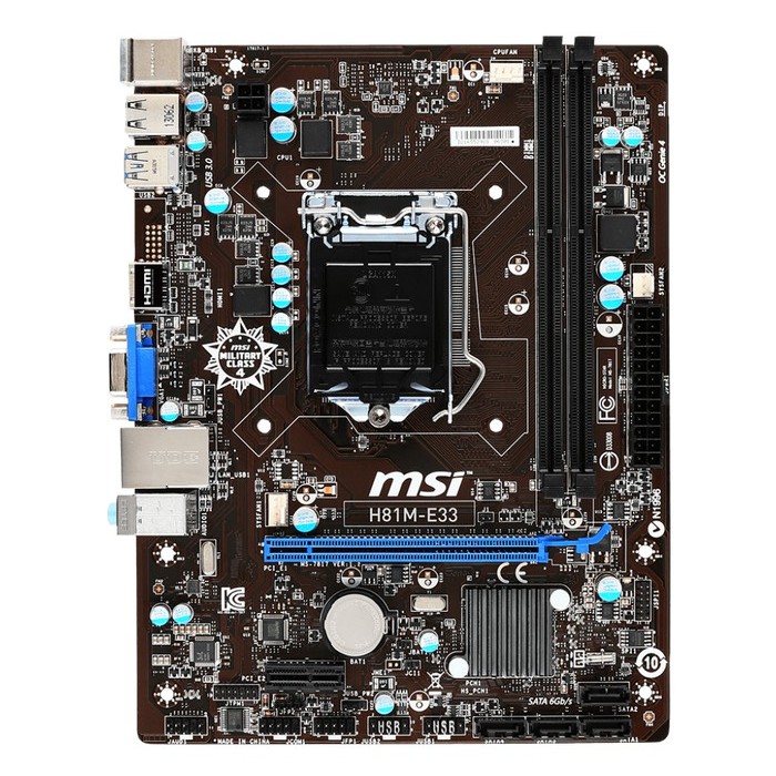Paket Motherboard MSI H81ME33 + Processor G3240 + Ram DDR3 8GB (2x4GB