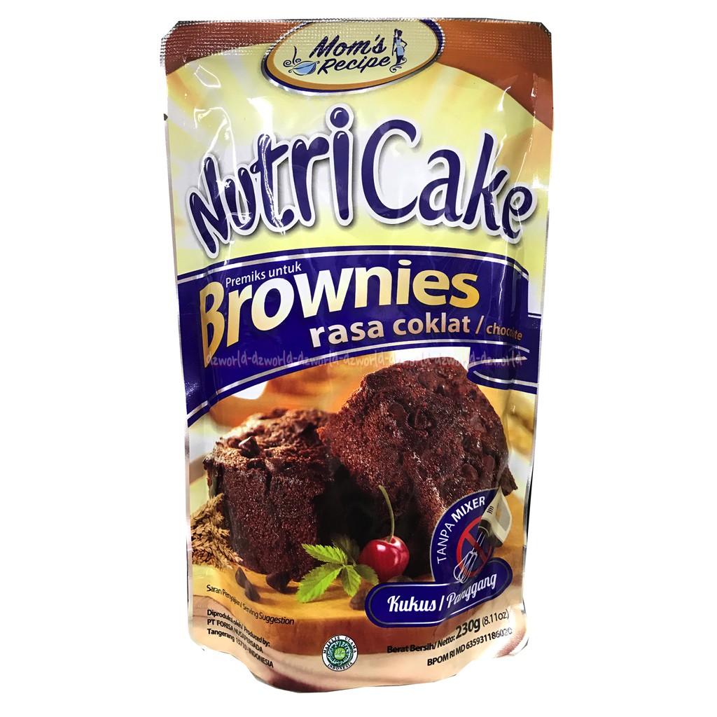 Jual Nutricake Premiks Untuk Brownies Kukus Panggang 230Gr Rasa Coklat Tepung Instan Mom's Recipe | Shopee Indonesia