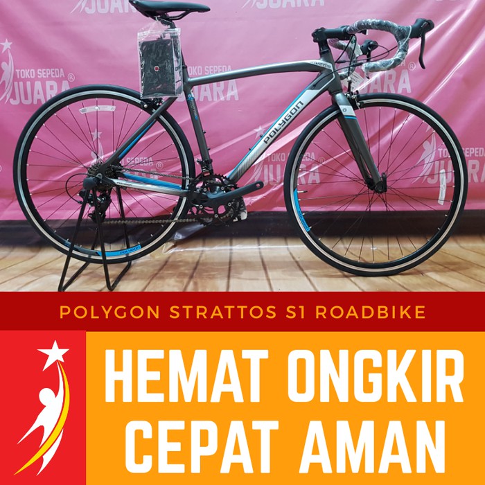 Jual Sepeda Polygon Strattos S1 700C Grey Balap 2018 New | Shopee Indonesia