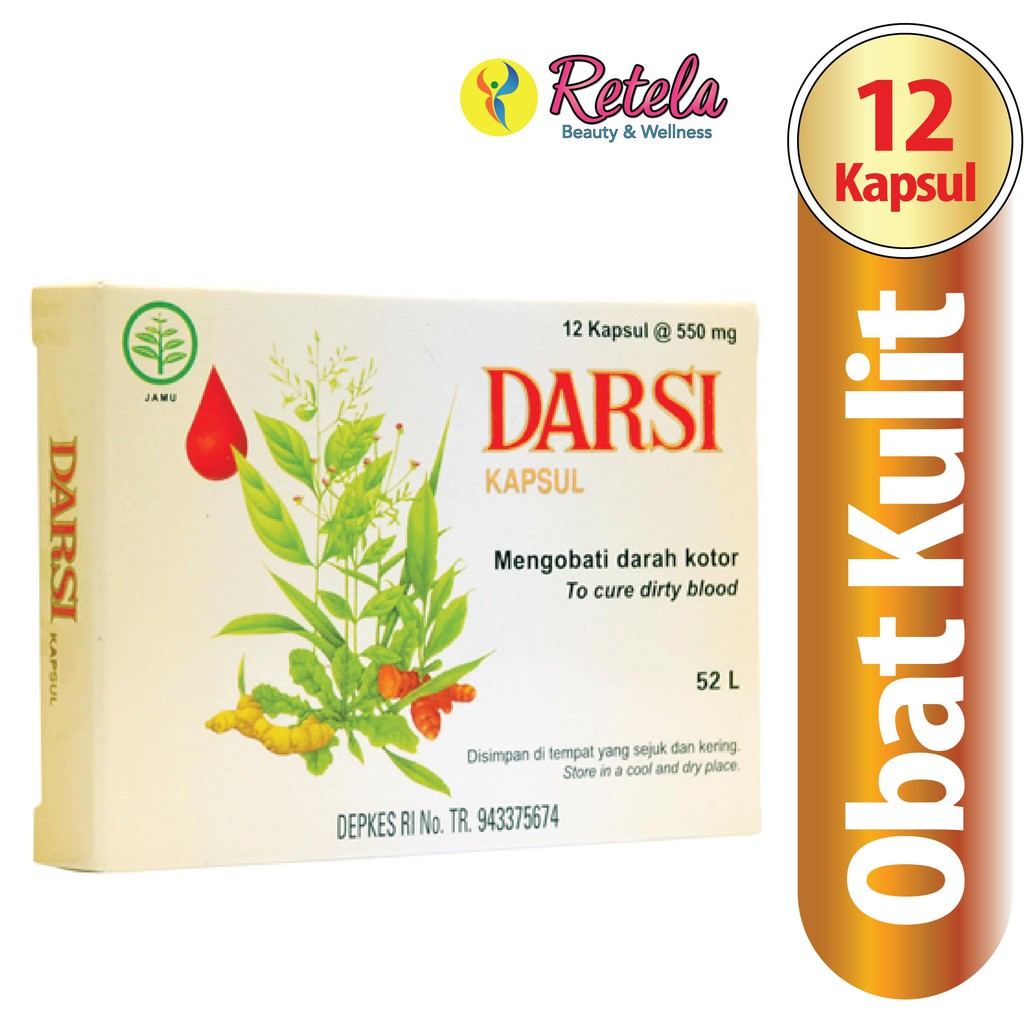 Darsi Kapsul 12 Kapsul 550 Mg Obat Jerawat / Bisul dan Gatal / Herbal
