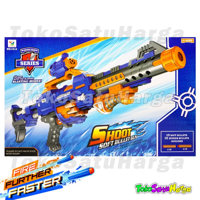 Jual Pistol Mainan Anak Mirip Nerf Gun Shoot Soft Bullet 7012 Semi Auto | Shopee Indonesia