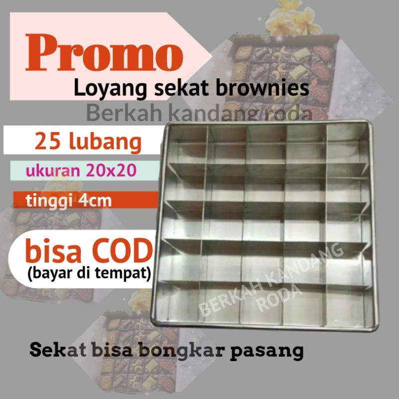 Jual Loyang brownies sekat 25 lubang 20x20 / Loyang persegi / kukus