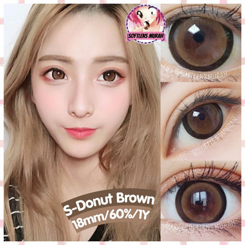 Jual S-Donut Brown Softlens Coklat Big Eyes Cute Belo | Shopee Indonesia
