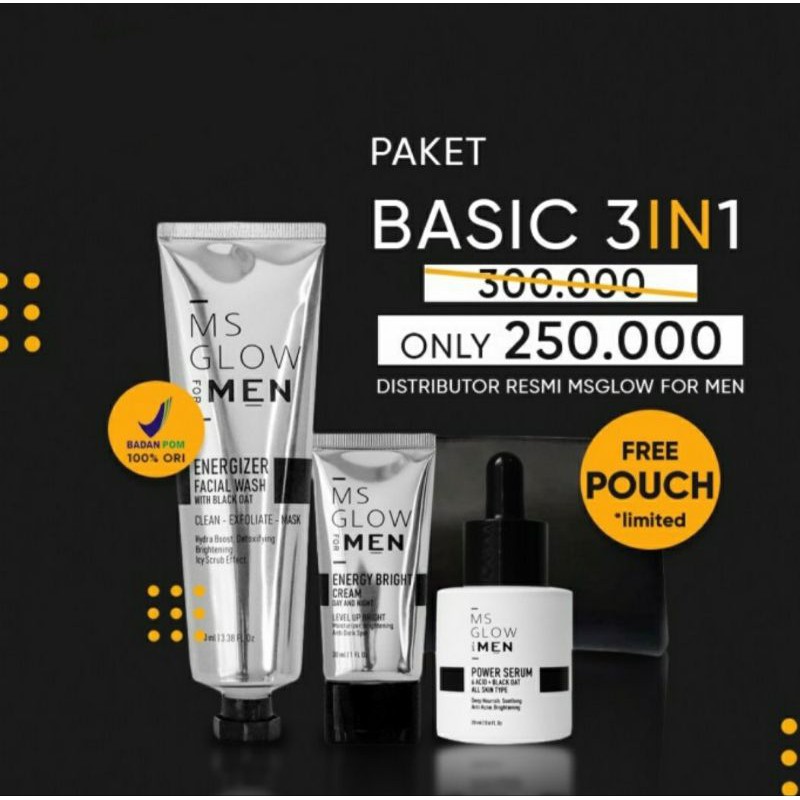 PAKET MS GLOW MAN MEN FOR MEN ASLI ORIGINAL MSGLOW MAN ORI