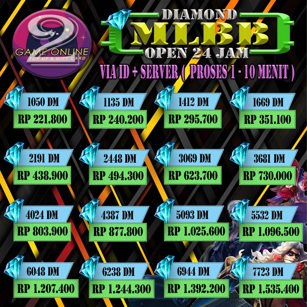 TOPUP DIAMOND MOBILE LEGEND ML MURAH ( Nominal 2